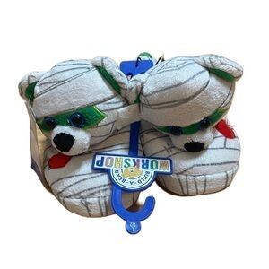 Build a Bear Mummy Slippers White NWT Sz 1/2 Kids Youth
